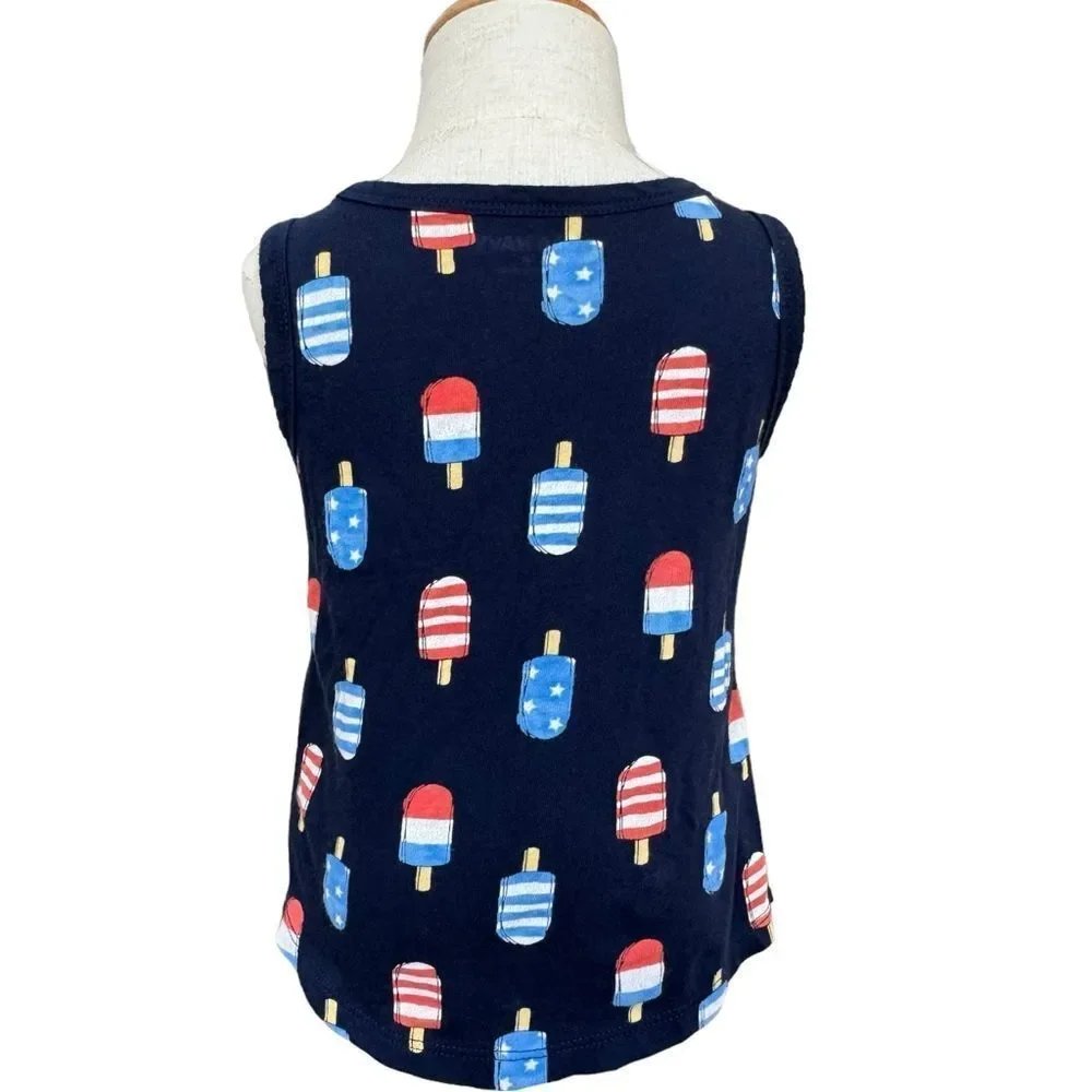 Old Navy Girls Toddler Kids Sleeveless Popsicle Print Cotton Graphic Tee. 2. 2T.